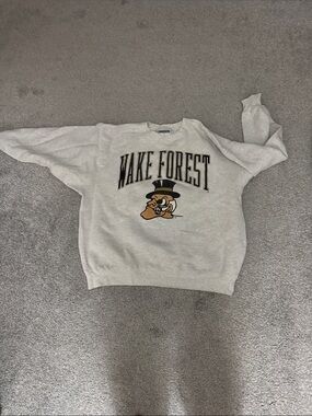 Wake Forest Crewneck Sweatshirt in Light Gray with Mascot Logo